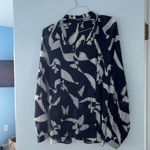 And Taylor polyester blouse with mini pleats